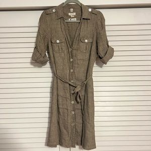 Mailvin Brown Linen Dress